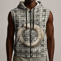 Renenutet Sleeveless Zip Hoodie with Bread Ring and Eye of Horus in Egyptian Nourishment