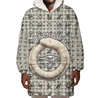 Renenutet Wearable Blanket Hoodie with Bread Ring and Eye of Horus in Egyptian Nourishment