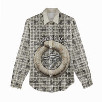Renenutet Women Casual Shirt with Bread Ring and Eye of Horus in Egyptian Nourishment