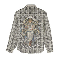 Renenutet Women Casual Shirt with Bread Ring and Eye of Horus in Egyptian Nourishment