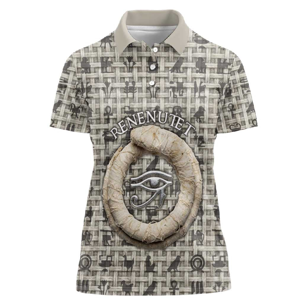 Renenutet Women Polo Shirt with Bread Ring and Eye of Horus in Egyptian Nourishment