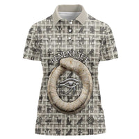 Renenutet Women Polo Shirt with Bread Ring and Eye of Horus in Egyptian Nourishment