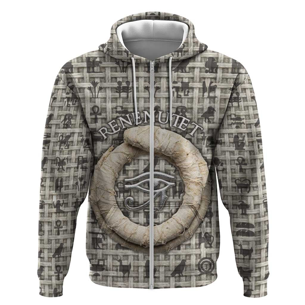 Renenutet Zip Hoodie with Bread Ring and Eye of Horus in Egyptian Nourishment