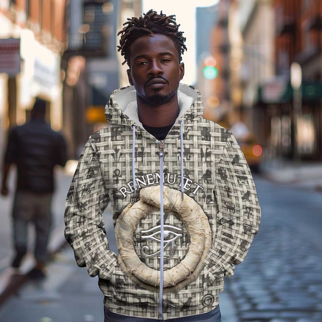 Renenutet Zip Hoodie with Bread Ring and Eye of Horus in Egyptian Nourishment