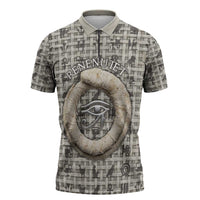 Renenutet Zipper Polo Shirt with Bread Ring and Eye of Horus in Egyptian Nourishment