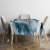 Satis Water Torrent Tablecloth with Egyptian Flood Symbolism in Oceanic Blue Tones