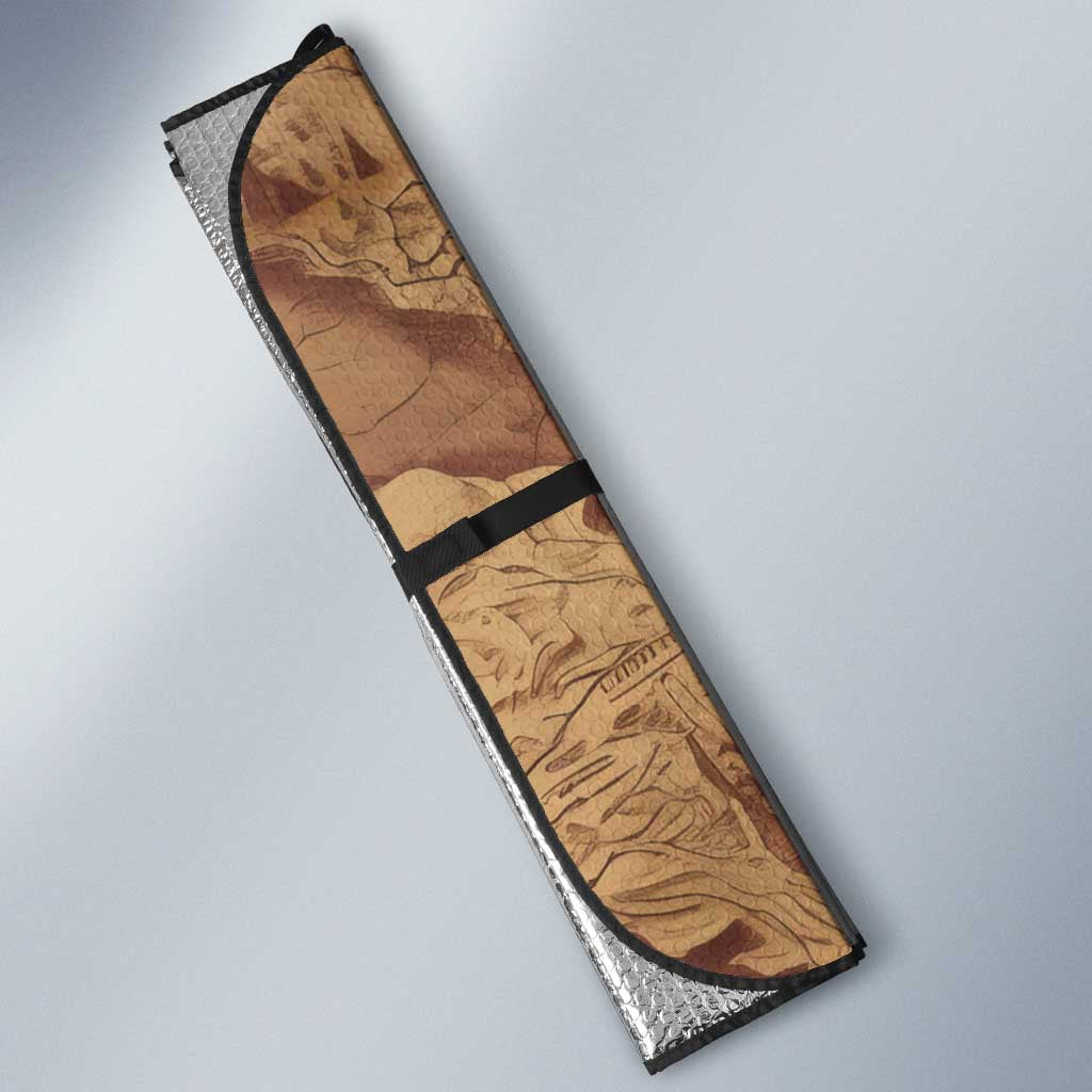 Satis Auto Sun Shade with Fiery Bow and Arrow in Ancient Egyptian Warrior