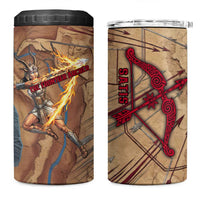 Satis 4 in 1 Can Cooler Tumbler with Fiery Bow and Arrow in Ancient Egyptian Warrior