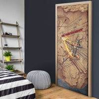 Satis Door Cover with Fiery Bow and Arrow in Ancient Egyptian Warrior