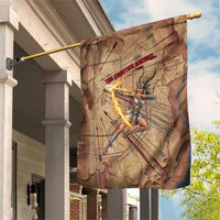Satis Garden Flag with Fiery Bow and Arrow in Ancient Egyptian Warrior