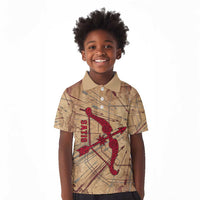 Satis Kid Polo Shirt with Fiery Bow and Arrow in Ancient Egyptian Warrior