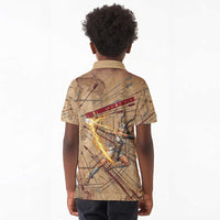 Satis Kid Polo Shirt with Fiery Bow and Arrow in Ancient Egyptian Warrior