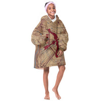 Satis Kid Wearable Blanket Hoodie with Fiery Bow and Arrow in Ancient Egyptian Warrior