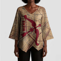 Satis Kimono Sleeve Blouse with Fiery Bow and Arrow in Ancient Egyptian Warrior