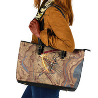 Satis Leather Tote Bag with Fiery Bow and Arrow in Ancient Egyptian Warrior
