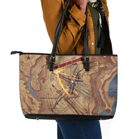 Satis Leather Tote Bag with Fiery Bow and Arrow in Ancient Egyptian Warrior