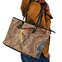 Satis Leather Tote Bag with Fiery Bow and Arrow in Ancient Egyptian Warrior