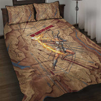 Satis Quilt Bed Set with Fiery Bow and Arrow in Ancient Egyptian Warrior