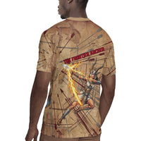 Satis Rugby Jersey with Fiery Bow and Arrow in Ancient Egyptian Warrior