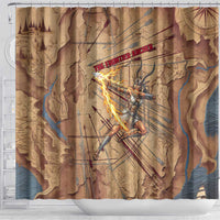 Satis Shower Curtain with Fiery Bow and Arrow in Ancient Egyptian Warrior
