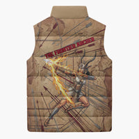 Satis Sleeveless Puffer Jacket with Fiery Bow and Arrow in Ancient Egyptian Warrior