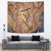 Satis Tapestry with Fiery Bow and Arrow in Ancient Egyptian Warrior