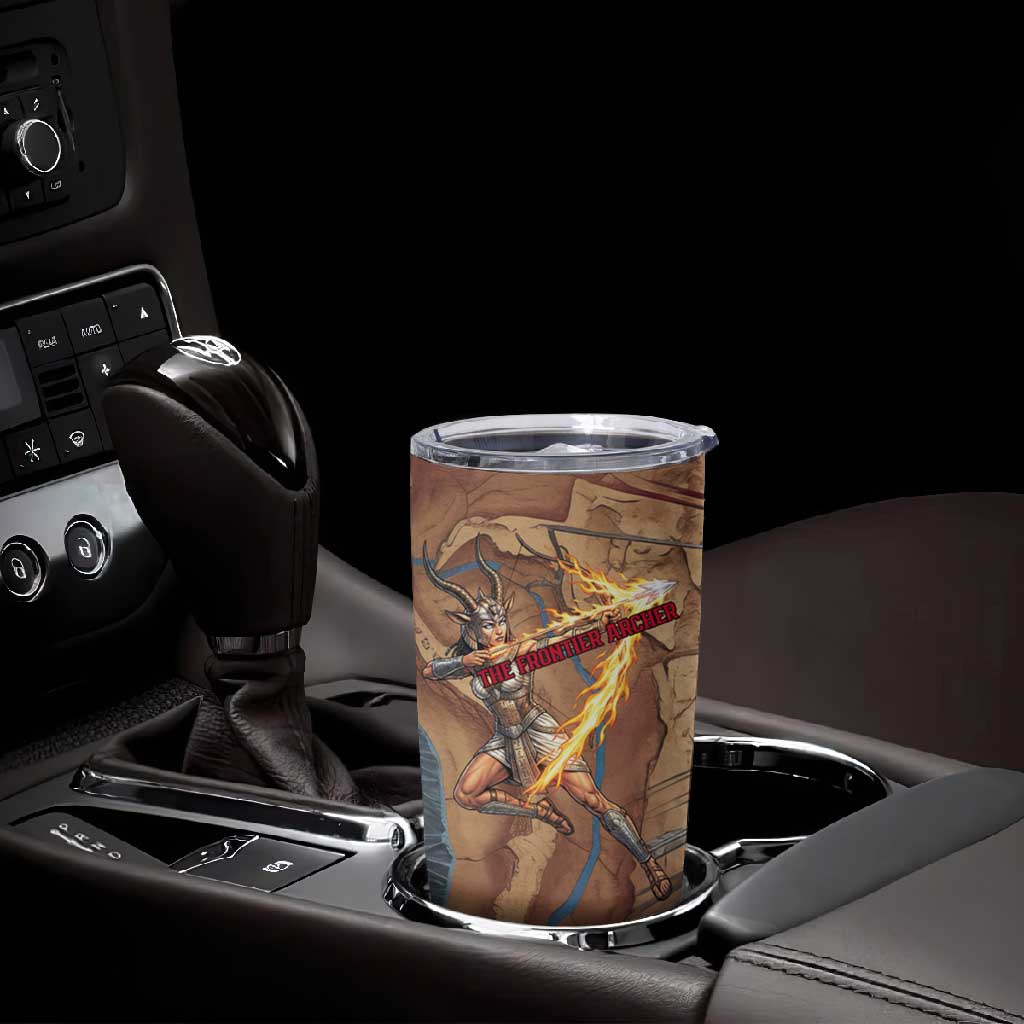 Satis Tumbler Cup with Fiery Bow and Arrow in Ancient Egyptian Warrior
