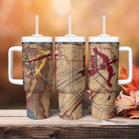Satis Tumbler With Handle with Fiery Bow and Arrow in Ancient Egyptian Warrior