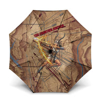 Satis Umbrella with Fiery Bow and Arrow in Ancient Egyptian Warrior