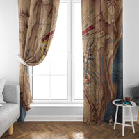 Satis Window Curtain with Fiery Bow and Arrow in Ancient Egyptian Warrior