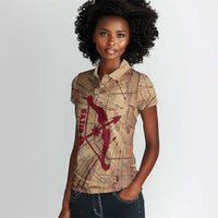 Satis Women Polo Shirt with Fiery Bow and Arrow in Ancient Egyptian Warrior