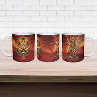 Sekhmet Ceramic Mug Egyptian Fiery Lioness Head and Ancient Warrior