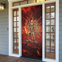 Sekhmet Door Cover Egyptian Fiery Lioness Head and Ancient Warrior