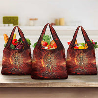 Sekhmet Grocery Bag Egyptian Fiery Lioness Head and Ancient Warrior
