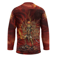 Sekhmet Hockey Jersey Egyptian Fiery Lioness Head and Ancient Warrior