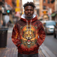 Sekhmet Hoodie Egyptian Fiery Lioness Head and Ancient Warrior