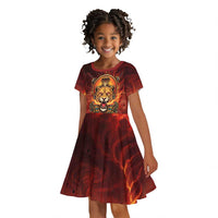 Sekhmet Kid Short Sleeve Dress Egyptian Fiery Lioness Head and Ancient Warrior