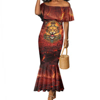 Sekhmet Mermaid Dress Egyptian Fiery Lioness Head and Ancient Warrior