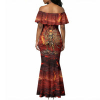 Sekhmet Mermaid Dress Egyptian Fiery Lioness Head and Ancient Warrior