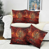 Sekhmet Pillow Cover Egyptian Fiery Lioness Head and Ancient Warrior