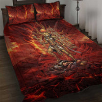 Sekhmet Quilt Bed Set Egyptian Fiery Lioness Head and Ancient Warrior