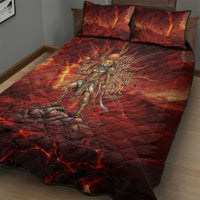 Sekhmet Quilt Bed Set Egyptian Fiery Lioness Head and Ancient Warrior