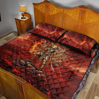 Sekhmet Quilt Bed Set Egyptian Fiery Lioness Head and Ancient Warrior