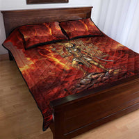 Sekhmet Quilt Bed Set Egyptian Fiery Lioness Head and Ancient Warrior
