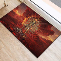Sekhmet Rubber Doormat Egyptian Fiery Lioness Head and Ancient Warrior