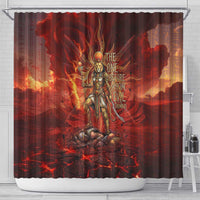 Sekhmet Shower Curtain Egyptian Fiery Lioness Head and Ancient Warrior