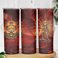 Sekhmet Skinny Tumbler Egyptian Fiery Lioness Head and Ancient Warrior