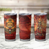 Sekhmet Tumbler Cup Egyptian Fiery Lioness Head and Ancient Warrior