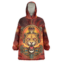 Sekhmet Wearable Blanket Hoodie Egyptian Fiery Lioness Head and Ancient Warrior
