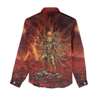 Sekhmet Women Casual Shirt Egyptian Fiery Lioness Head and Ancient Warrior